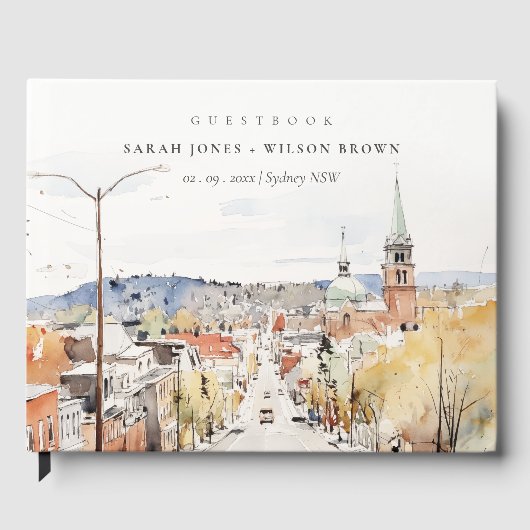 モンペリエシティスケープVermontウォーター結婚カラー ゲストブック (正面)