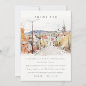 モンペリエシティスケープVermontウォーター結婚カラー サンキューカード (正面)