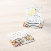 モンペリエシティスケープVermontウォーター結婚カラー スクエアペーパーコースター (インサイチュ)