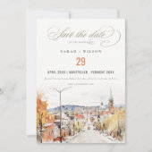 モンペリエシティスケープVermontウォーター結婚カラー セーブザデート (正面)