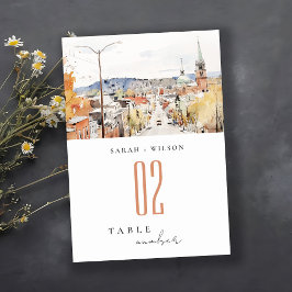 モンペリエシティスケープVermontウォーター結婚カラー テーブルナンバー