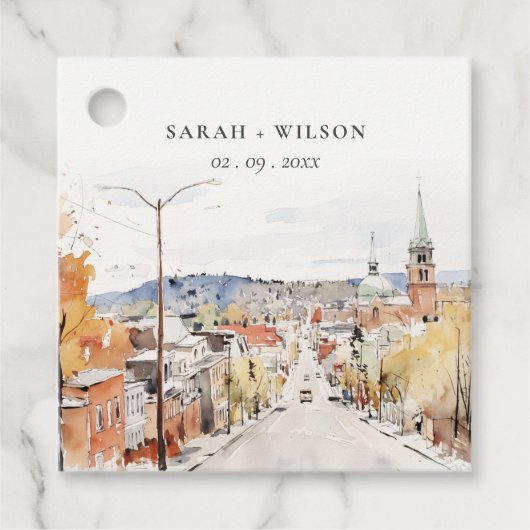 モンペリエシティスケープVermontウォーター結婚カラー フェイバータグ (正面)