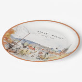 モンペリエシティスケープVermontウォーター結婚カラー ペーパープレート (アングル)