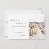 モンペリエシティスケープVermontウォーター結婚カラー 出欠カード (正面)