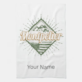 モンペリエバーモントシティ統一された州ヴィンテージUSA キッチンタオル