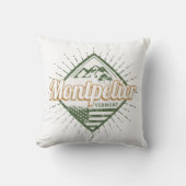 モンペリエバーモントシティ統一された州ヴィンテージUSA クッション (正面)
