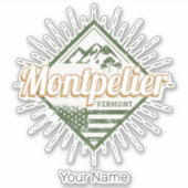 モンペリエバーモントシティ統一された州ヴィンテージUSA シール (正面)