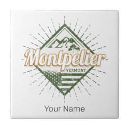 モンペリエバーモントシティ統一された州ヴィンテージUSA タイル