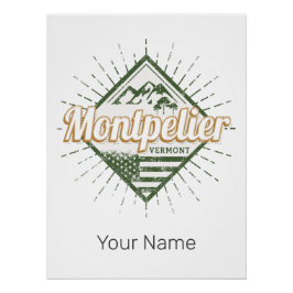 モンペリエバーモントシティ統一された州ヴィンテージUSA ポスター