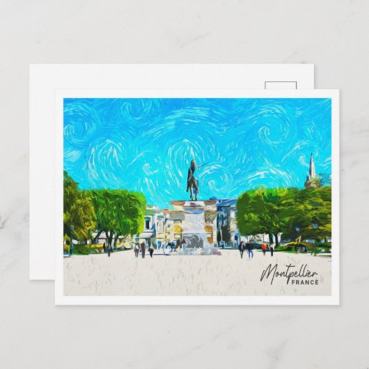 モンペリエフランスビューティフル油絵を描ランドスケープ ポストカード (正面/裏面)