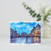 モンペリエフランスプレイスドゥラコメディビュー ポストカード (スタンド正面)