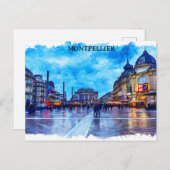モンペリエフランスプレイスドゥラコメディビュー ポストカード (正面/裏面)