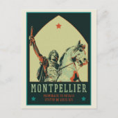 モンペリエルイ14世の像イラストレーションフランス ポストカード (正面)