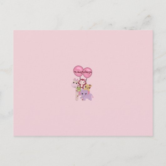 モンマイカードピンクのための甘いジャングルベビーアドバイス アドバイスカード (裏面)
