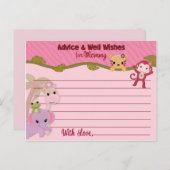 モンマイカードピンクのための甘いジャングルベビーアドバイス アドバイスカード (正面/裏面)