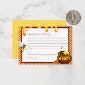 モンマイカード用スイートハネビー赤ちゃんシャワーアドバイス ノートカード (正面/裏面インサイチュ)