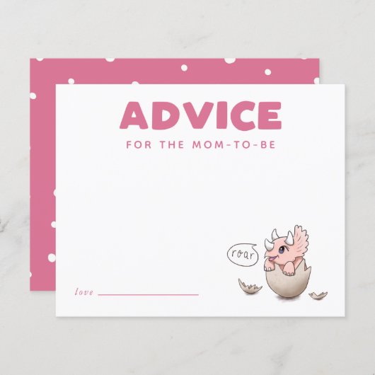 モンマイカード用ピンクの恐竜アドバイス (正面/裏面)