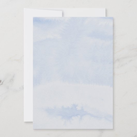 モンマイボーイベビーゾウ葉パステルブルーシャワー 招待状 (裏面)