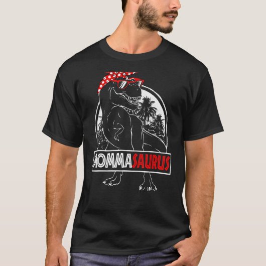 モンマサウルス恐竜ママママサウルスサンセットモス Tシャツ (正面)