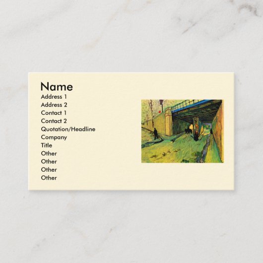 モンマジュールに架かる鉄道橋ビンセント・ヴァン・ゴッホ 名刺 (正面)