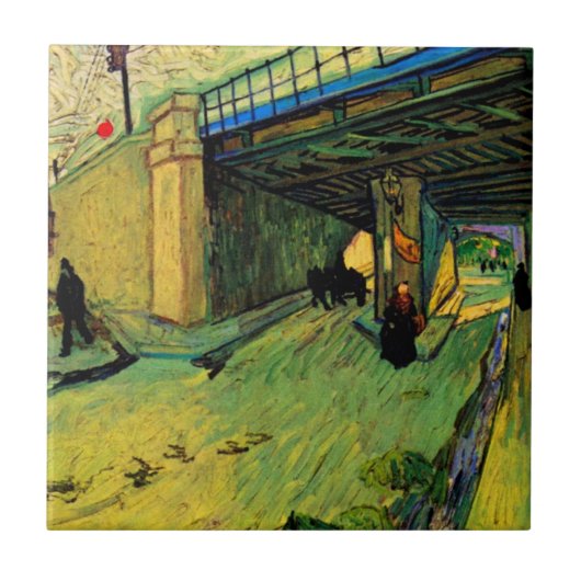 モンマジュール橋の上の鉄道橋(仏: Pont de chemin de fer sur Montma タイル (正面)
