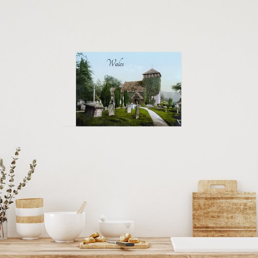 モンマスの近くの教会（1900年） ポスター (キッチン)