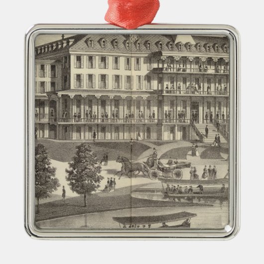 モンマスハウス春レイクビーチ、ニュージャージー メタルオーナメント (正面)