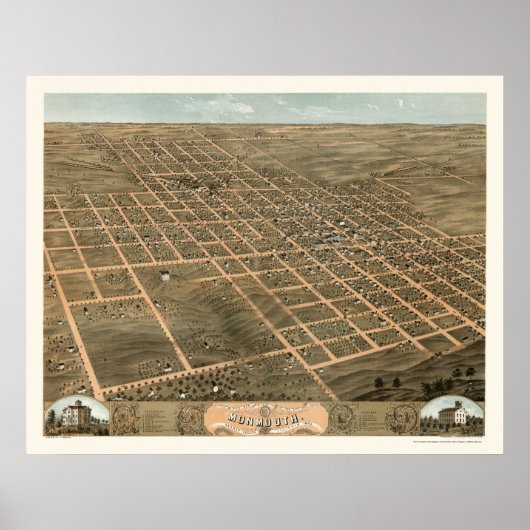 モンマス， ILパノラママップ – 1869 ポスター (正面)