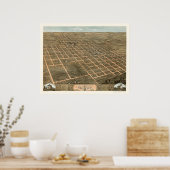 モンマス， ILパノラママップ – 1869 ポスター (キッチン)