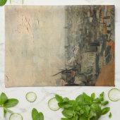 モンマルトルからのパリの眺めバイビンセント・ヴァン・ゴッホ キッチンタオル (折り畳み)