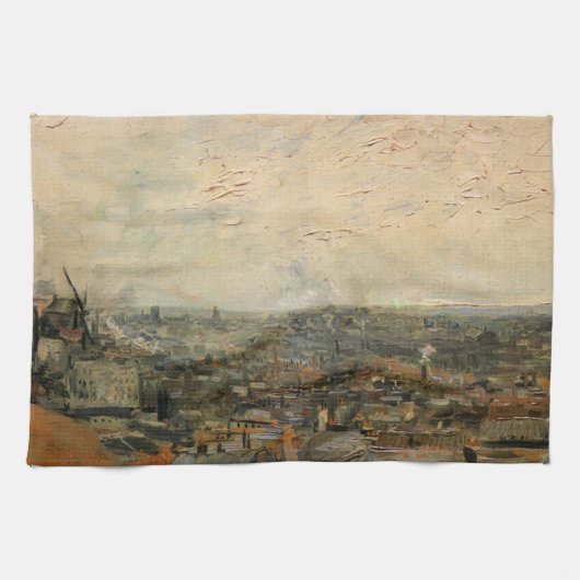 モンマルトルからのパリの眺め(Vincent van Gogh) キッチンタオル (横)