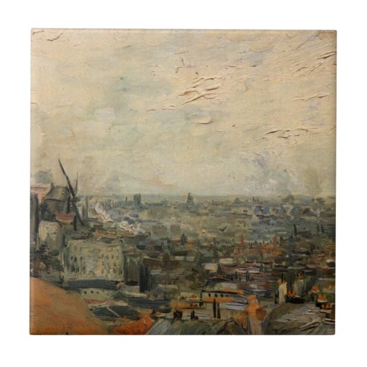 モンマルトルからのパリの眺め（Vincent van Gogh） タイル (正面)