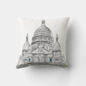 モンマルトルの丘のサクレ・クール大聖堂、パリ クッション (裏面)