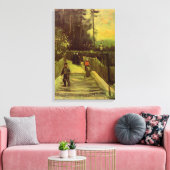 モンマルトルの坂道バイビンセント・ヴァン・ゴッホ キャンバスプリント (インサイチュ (リビング))