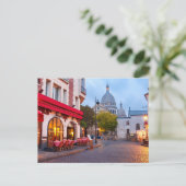 モンマルトルインパリスフランスオールド通りカフェ ポストカード (スタンド正面)