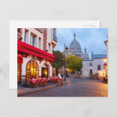 モンマルトルインパリスフランスオールド通りカフェ ポストカード (正面/裏面)