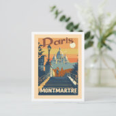 モンマルトルパリフランスヴィンテージトラベルプレイス ポストカード (スタンド正面)