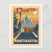 モンマルトルパリフランスヴィンテージトラベルプレイス ポストカード (正面)