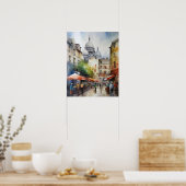 モンマルトルフランスランドスケープアートプリントポスター ポスター (キッチン)