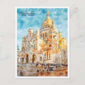 モンマルトルフランスヴィンテージ旅行水の色 ポストカード