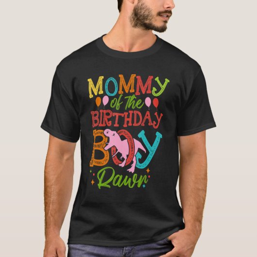 モンミーオブザ誕生日ボーイRawrレックス恐竜Wome Tシャツ (正面)