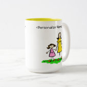 モンミー&メブルネット小さな女の子カスタムギフトマグ ツートーンマグカップ (正面右)