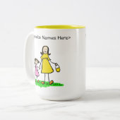 モンミー&メブルネット小さな女の子カスタムギフトマグ ツートーンマグカップ (正面左)