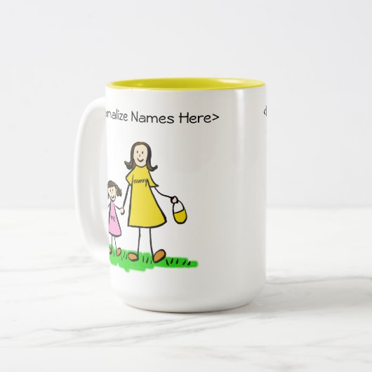 モンミー&メブルネット小さな女の子カスタムギフトマグ ツートーンマグカップ (正面左)