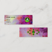 モンモノグラム明るい明るい赤紫色パープルグリーン スキニー名刺 (正面/裏面)