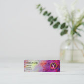 モンモノグラム明るい明るい赤紫色パープルピンク スキニー名刺 (スタンド正面)