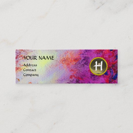 モンモノグラム明るい明るい赤紫色紫の灰色 スキニー名刺 (正面)