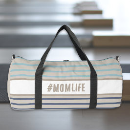 モンライフターコイズブルーとベージュ ダッフルバッグ