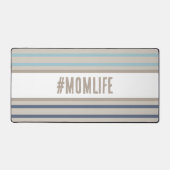 モンライフターコイズブルーとベージュ デスクマット (正面)