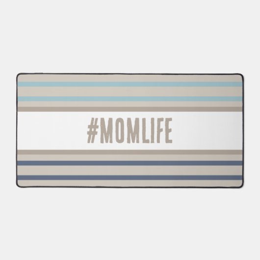 モンライフターコイズブルーとベージュ デスクマット (正面)